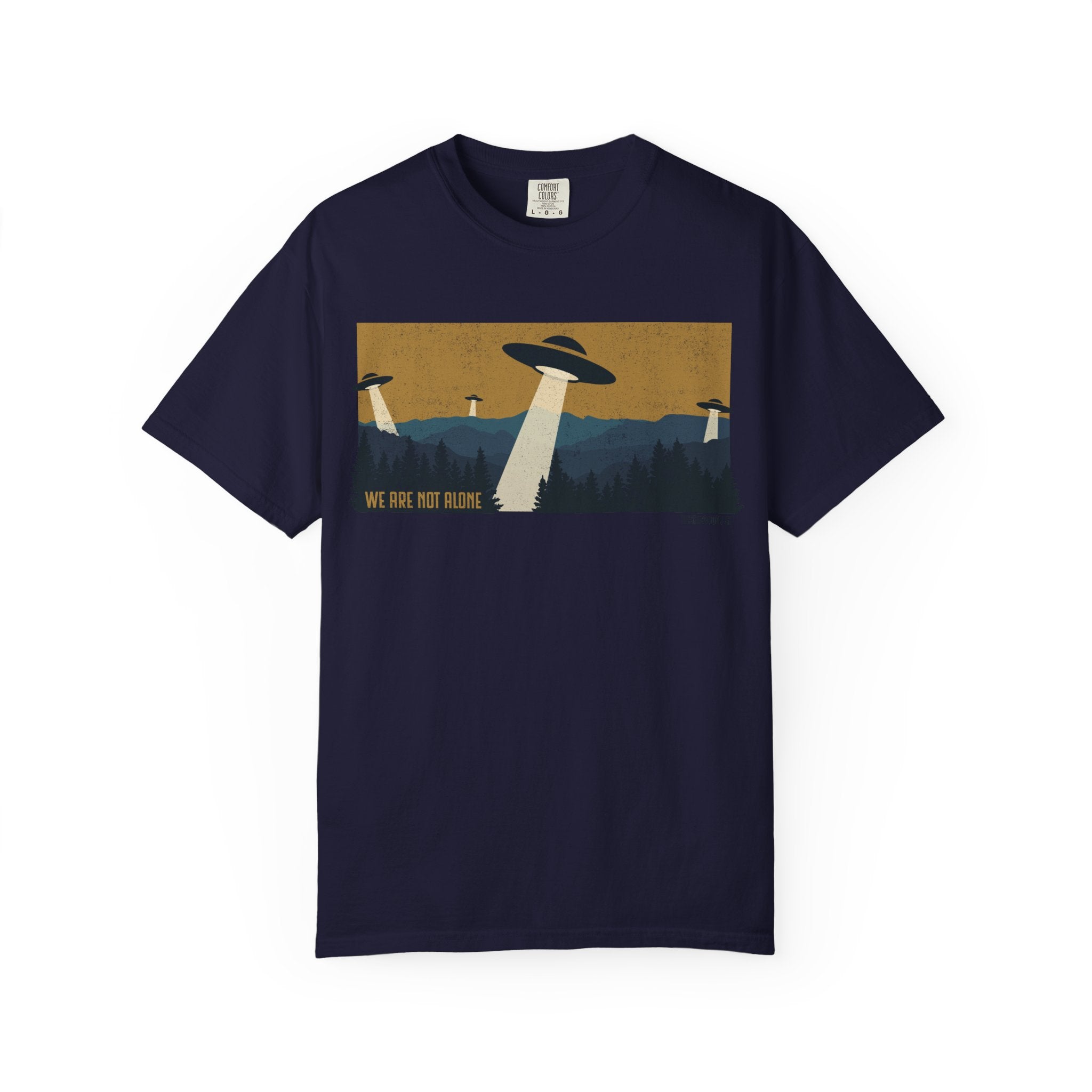 We Are Not Alone UFO T-Shirt | Retro Alien Graphic Tee | Vintage Sci-Fi Shirt | UAP/UFO Enthusiast Gift | Observatory 51 Apparel