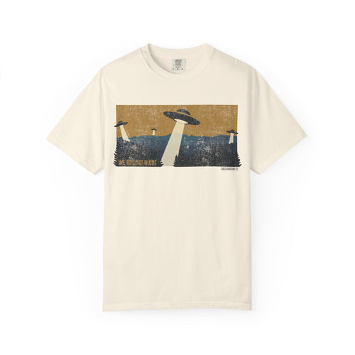 We Are Not Alone UFO T-Shirt | Retro Alien Graphic Tee | Vintage Sci-Fi Shirt | UAP/UFO Enthusiast Gift | Observatory 51 Apparel