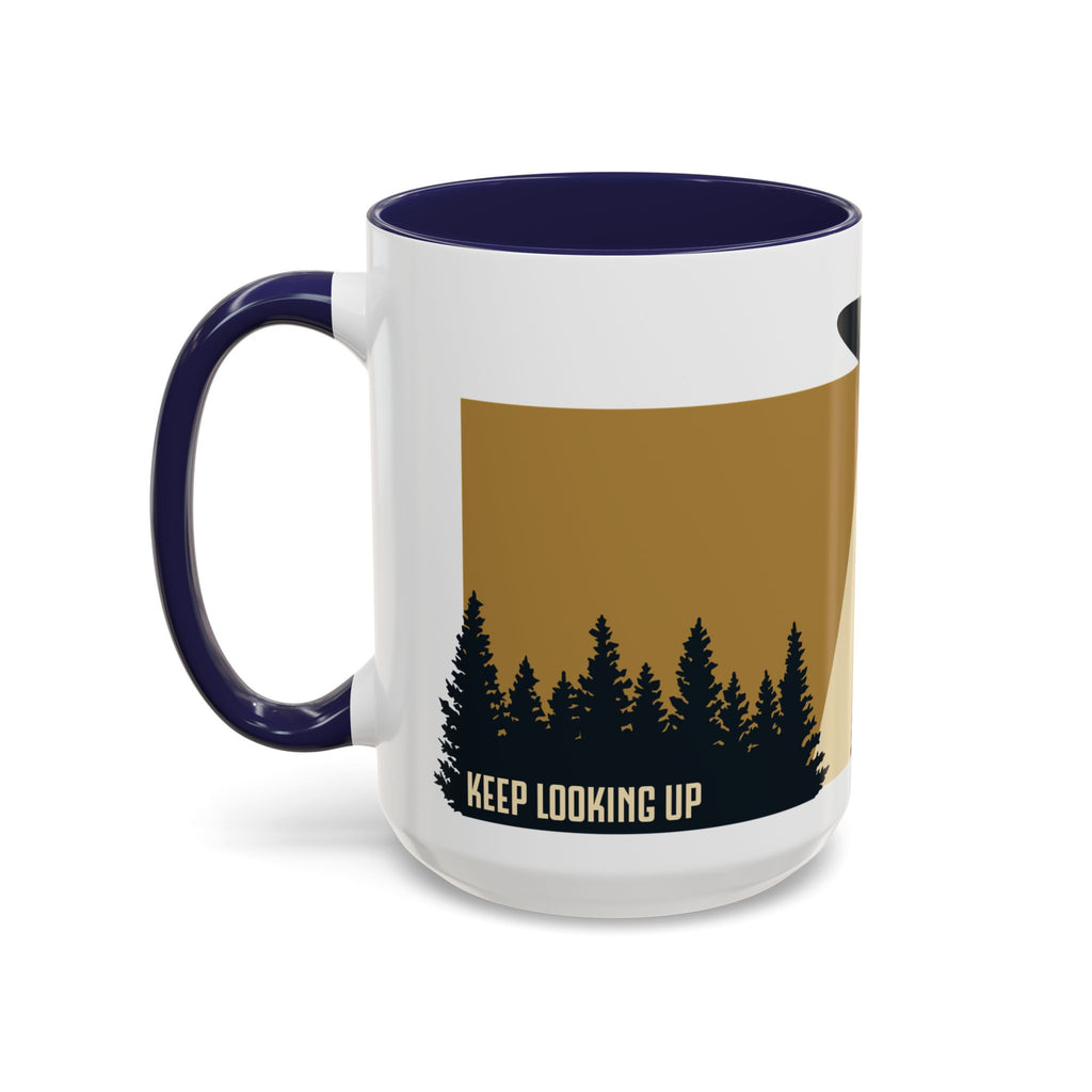 Keep Looking Up Mug | Observatory 51 Signature UFO Coffee Mug | Retro Sci-Fi Gift for UFO Enthusiasts | Alien & UAP Inspired Ceramic Mug