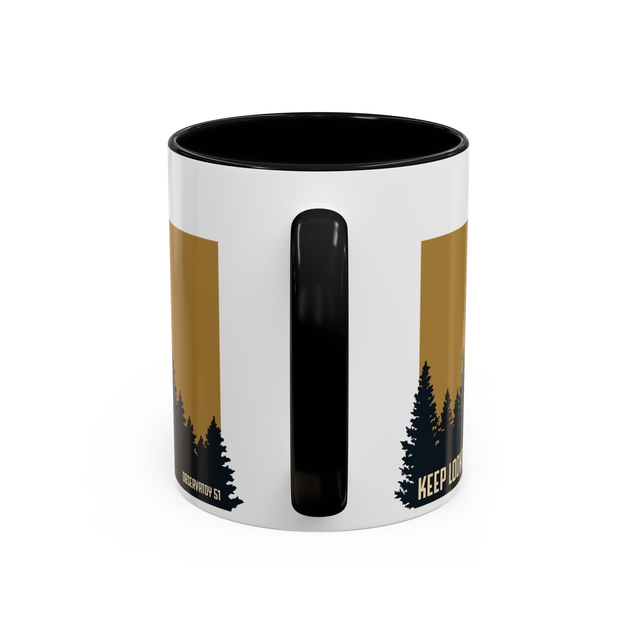 Keep Looking Up Mug | Observatory 51 Signature UFO Coffee Mug | Retro Sci-Fi Gift for UFO Enthusiasts | Alien & UAP Inspired Ceramic Mug
