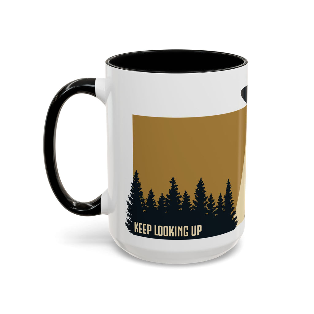 Keep Looking Up Mug | Observatory 51 Signature UFO Coffee Mug | Retro Sci-Fi Gift for UFO Enthusiasts | Alien & UAP Inspired Ceramic Mug
